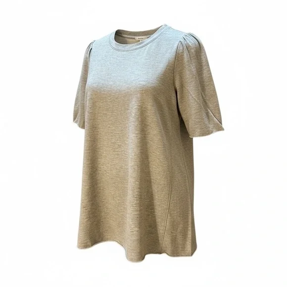 FOR THE REPUBLIC S Gray Puff Sleeve Lightweight Short Sleeve Sweatshirt R $58 - Picture 2 of 11